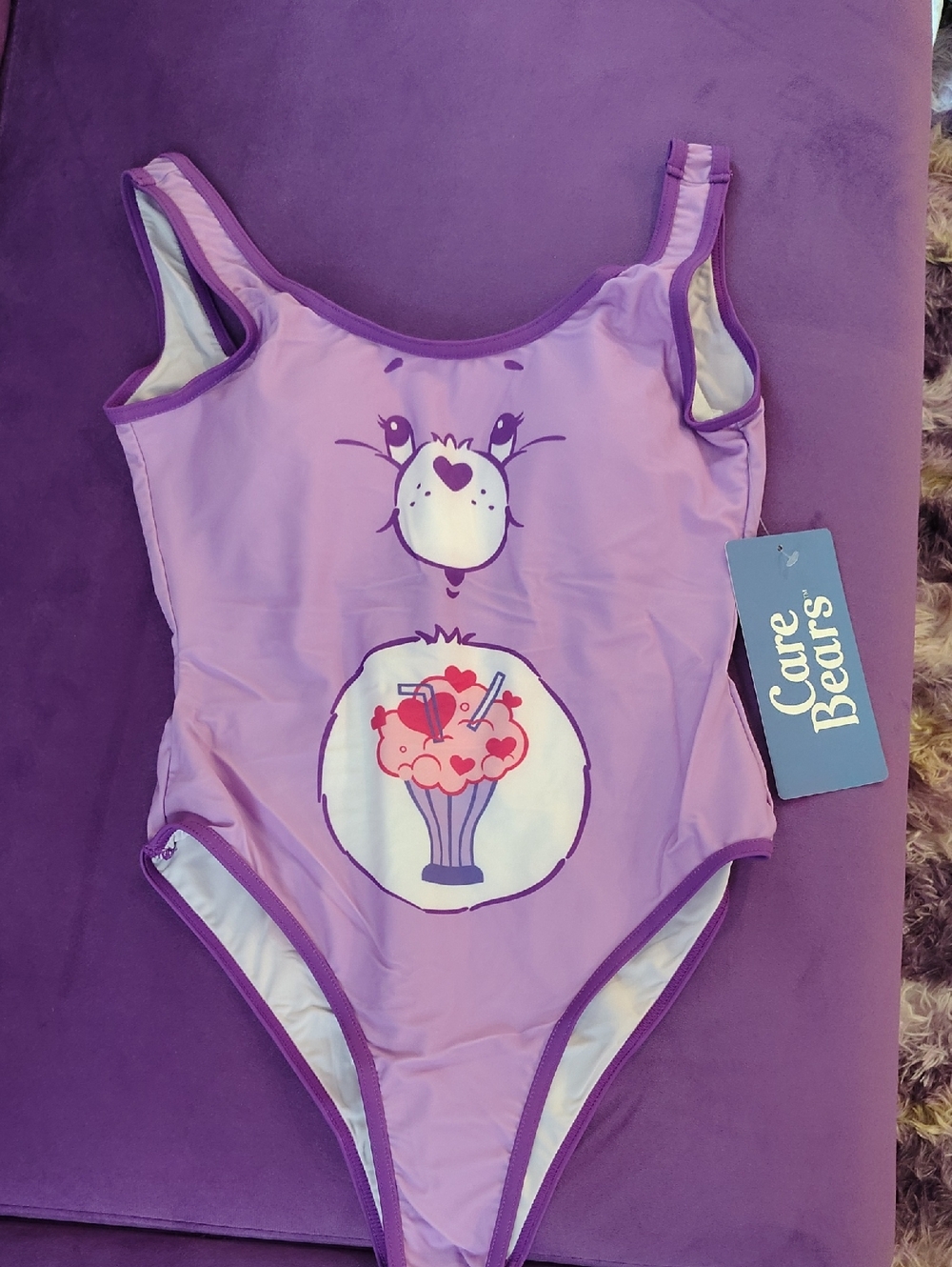 Care Bears Purple & Lavender One-Piece Swimsuit with Sundae Graphic